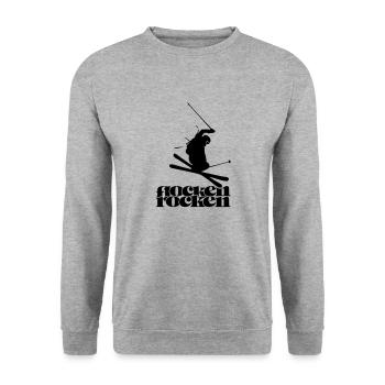Flocken Rocken - Unisex Pullover - Weißgrau meliert - Vorne - Alina (178cm) & Michal (187cm)
