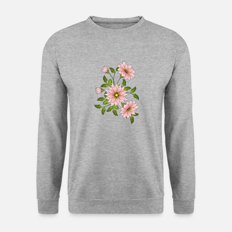 Blumen - Unisex Pullover - Weißgrau meliert