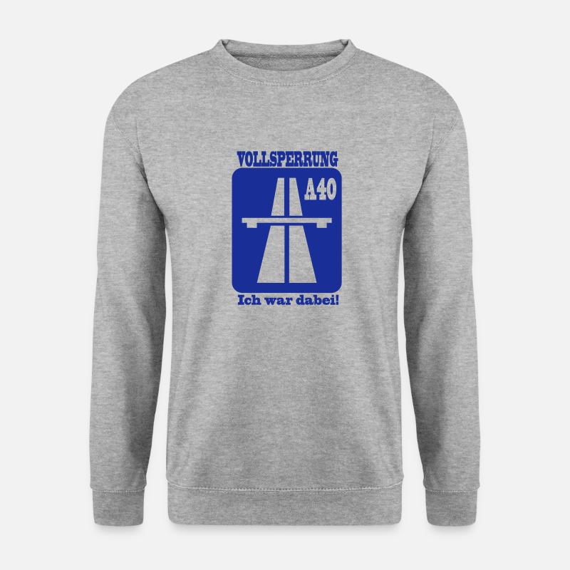 Vollersperrung A40 - Ich war dabei 1F - Unisex Pullover - Weißgrau meliert