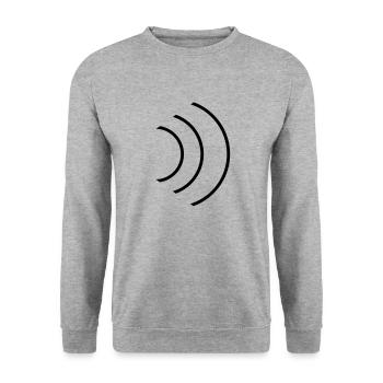 Ondes sonores Enceinte émetteur sonar - Sweat-shirt Unisexe - gris chiné - Devant - Alina (178cm) & Michal (187cm)
