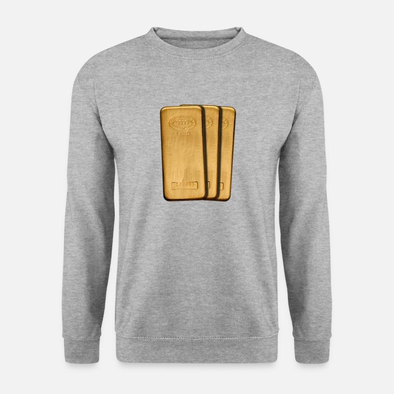 gold - Unisex Pullover - Weißgrau meliert