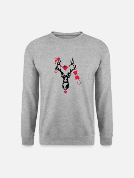 Wiesn Hirsch / / Junggesellenabschied - Unisex Pullover - Weißgrau meliert