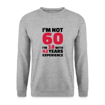 60 Birthday - Unisex Sweatshirt - salt & pepper - Front - Alina (178cm) & Michal (187cm)