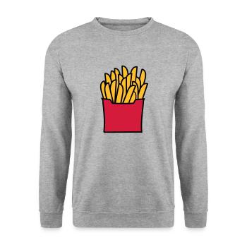 Fries - Unisex Sweatshirt - salt & pepper - Front - Alina (178cm) & Michal (187cm)
