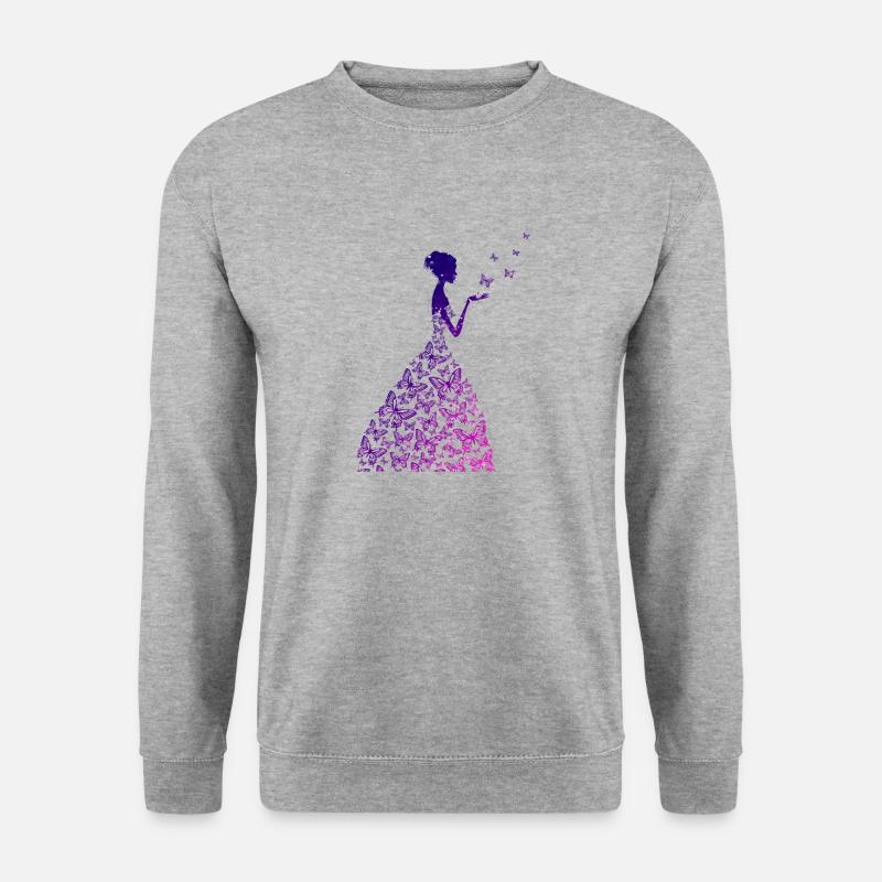 Schmetterlins Prinzessin - Unisex Pullover - Weißgrau meliert