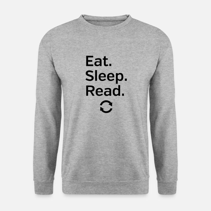 Eat - Sleep - Read - Repeat - Unisex Pullover - Weißgrau meliert