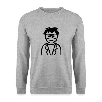 Nerd - Sweat-shirt Unisexe - gris chiné - Devant - Alina (178cm) & Michal (187cm)