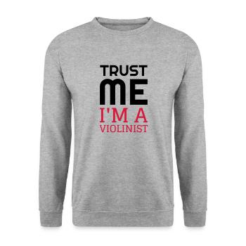violon violoniste Musique Musicien Concert - Sweat-shirt Unisexe - gris chiné - Devant - Alina (178cm) & Michal (187cm)