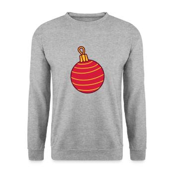 Schoene Christbaumkugel Design - Unisex Pullover - Weißgrau meliert - Vorne - Alina (178cm) & Michal (187cm)