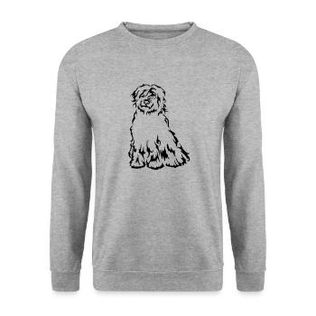 Bergamask Shepherd Dog - Unisex Sweatshirt - salt & pepper - Front - Alina (178cm) & Michal (187cm)