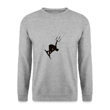 Kitesurfen - Unisex Pullover - Weißgrau meliert - Vorne - Alina (178cm) & Michal (187cm)