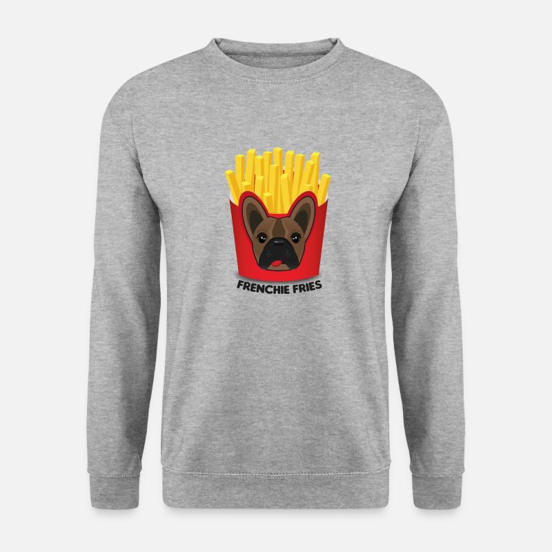 Frenchie Fries - Unisex Pullover - Weißgrau meliert