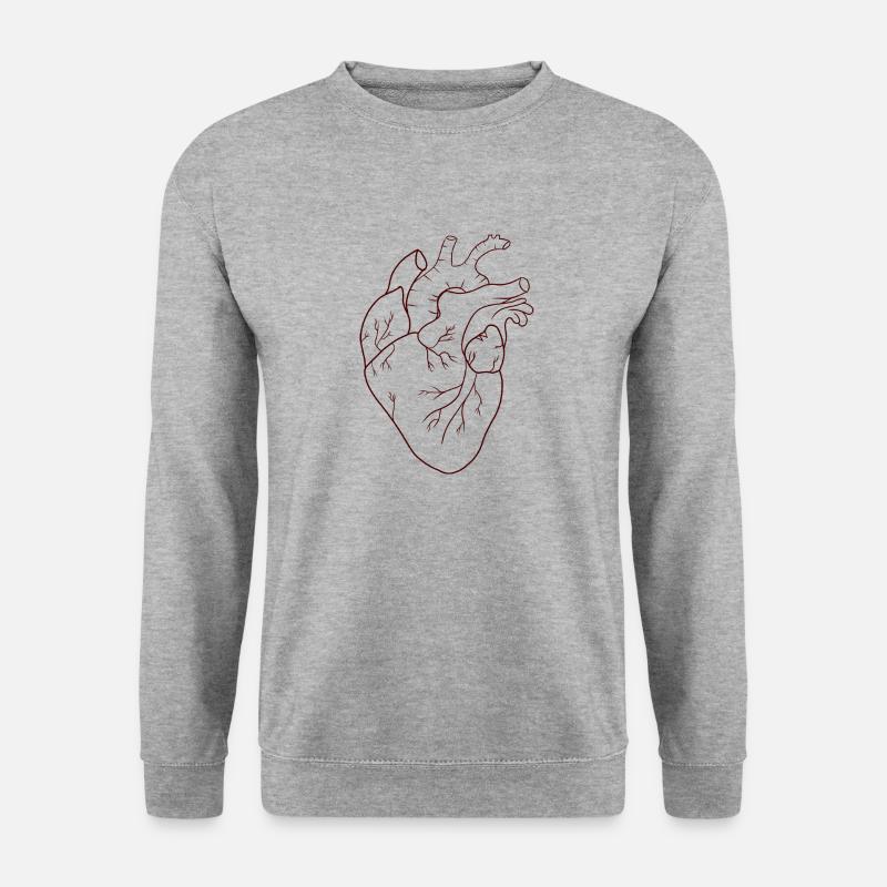 Human heart - Unisex Pullover - Weißgrau meliert