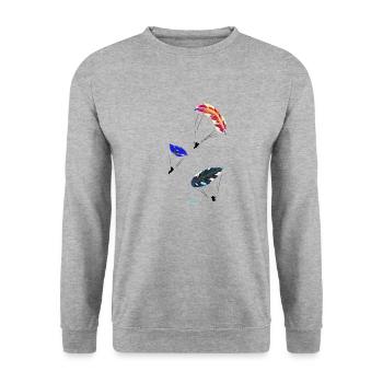 Parapente parapente plume para - Sweat-shirt Unisexe - gris chiné - Devant - Alina (178cm) & Michal (187cm)