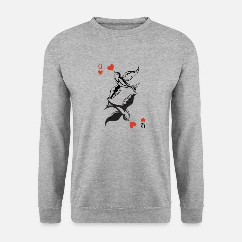 Turteltauben - Unisex Pullover - Weißgrau meliert