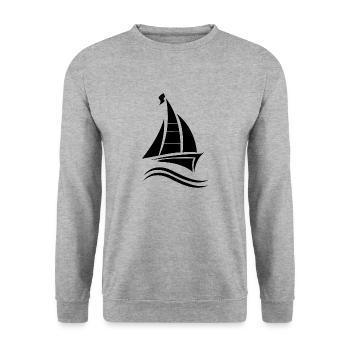 Sailing Sailboat Sailing Certificate - Unisex Sweatshirt - salt & pepper - Front - Alina (178cm) & Michal (187cm)