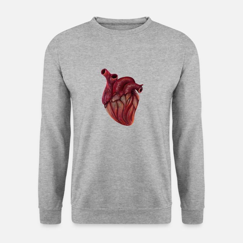 Realistic Heart - Unisex Pullover - Weißgrau meliert