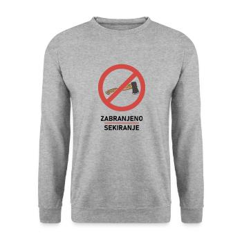 Zabranjeno sekiranje Yougoslavie Jugo Tito SFRJ - Sweat-shirt Unisexe - gris chiné - Devant - Alina (178cm) & Michal (187cm)