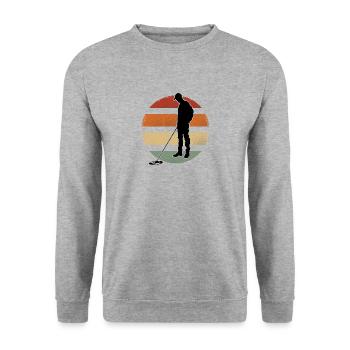 Sondler Sondengänger Vintage Metalldetektor - Unisex Pullover - Weißgrau meliert - Vorne - Alina (178cm) & Michal (187cm)