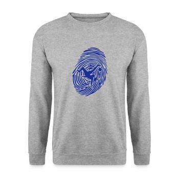 football empreinte digitale - Sweat-shirt Unisexe - gris chiné - Devant - Alina (178cm) & Michal (187cm)