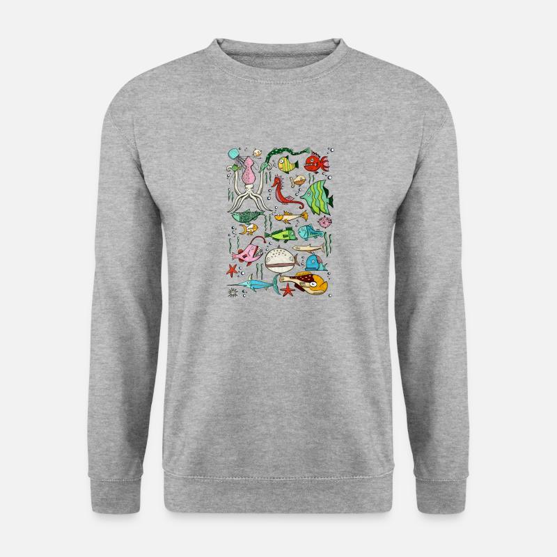 unter dem Meer - Unisex Pullover - Weißgrau meliert