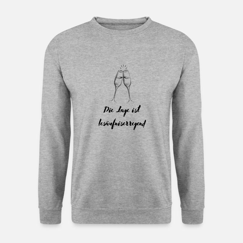 Die Lage ist besäufniserregend - Unisex Pullover - Weißgrau meliert
