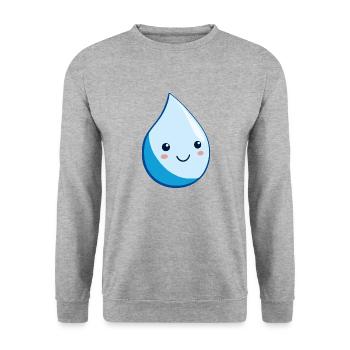 Waterdrop - Sweat-shirt Unisexe - gris chiné - Devant - Alina (178cm) & Michal (187cm)
