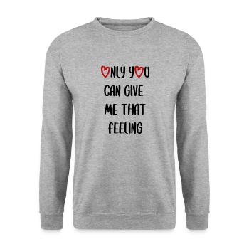 love love Saint-Valentin en amour Dicton anglais - Sweat-shirt Unisexe - gris chiné - Devant - Alina (178cm) & Michal (187cm)