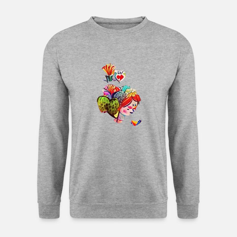 Love - Unisex Pullover - Weißgrau meliert