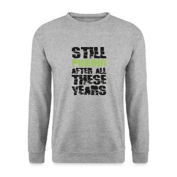 shirt stillpuking transparent PIC 2 - Unisex Pullover - Weißgrau meliert - Vorne - Alina (178cm) & Michal (187cm)