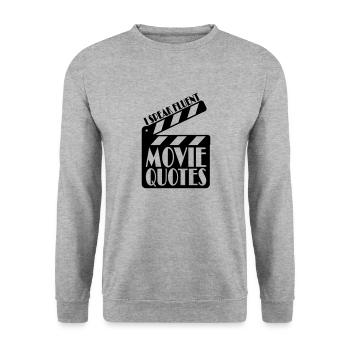 parler couramment des citations de films - Sweat-shirt Unisexe - gris chiné - Devant - Alina (178cm) & Michal (187cm)