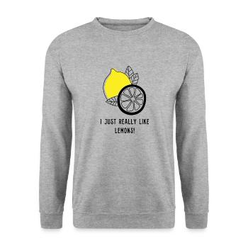 Ironic Quote Limonade au jus de citron d'été - Sweat-shirt Unisexe - gris chiné - Devant - Alina (178cm) & Michal (187cm)