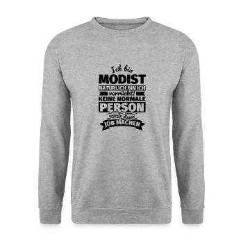 Modist Geschenke - Unisex Pullover - Weißgrau meliert - Vorne - Alina (178cm) & Michal (187cm)
