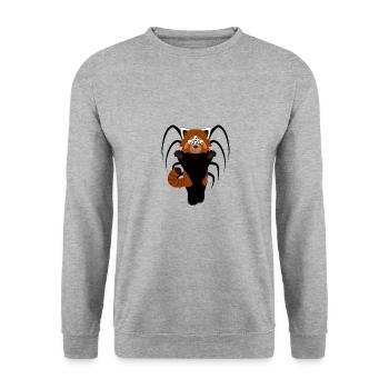Red panda disguised as spider for Halloween - Unisex Sweatshirt - salt & pepper - Front - Alina (178cm) & Michal (187cm)