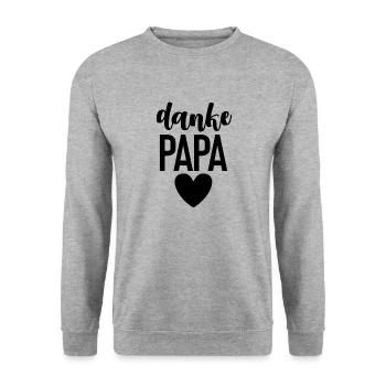 Danke Papa Bester Vater Opa Vatertag Motiv/Design - Unisex Pullover - Weißgrau meliert - Vorne - Alina (178cm) & Michal (187cm)
