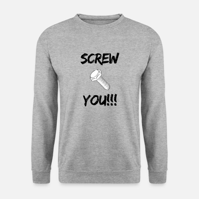 Screw You!!! - Unisex Pullover - Weißgrau meliert