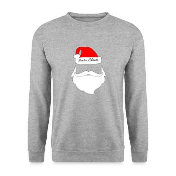 Weihnachtsmann T-Shirt - Unisex Pullover - Weißgrau meliert - Vorne - Alina (178cm) & Michal (187cm)