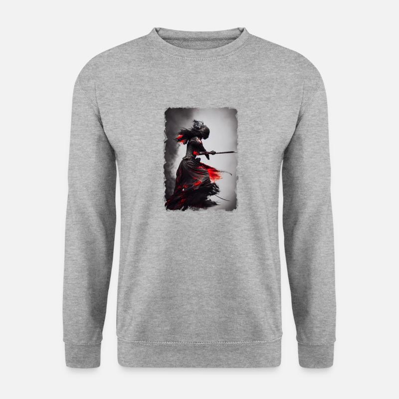 Samurai - Unisex Pullover - Weißgrau meliert