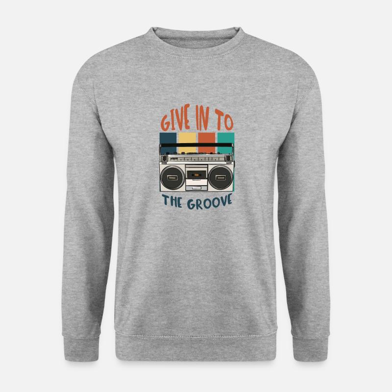 Geben Sie dem Groove nach - Unisex Pullover - Weißgrau meliert