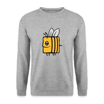 Square little cute bee - Unisex Sweatshirt - salt & pepper - Front - Alina (178cm) & Michal (187cm)