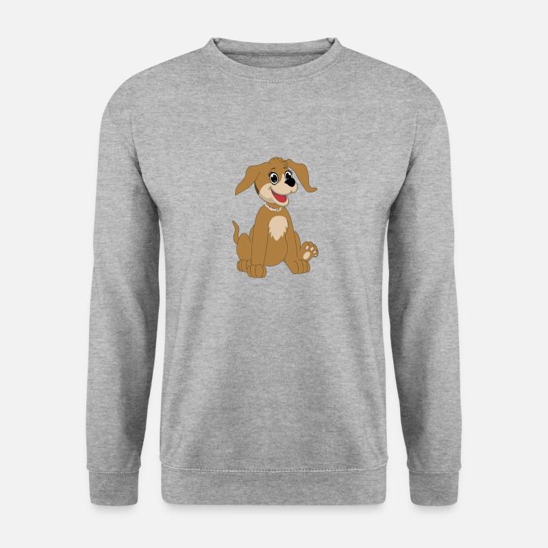 Hund sitzend - beige - Unisex Pullover - Weißgrau meliert