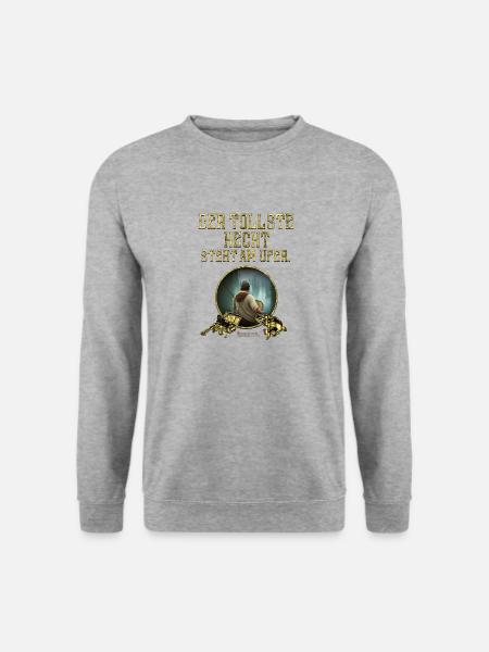 Angler Spruch Der tollste Hecht - Unisex Pullover - Weißgrau meliert