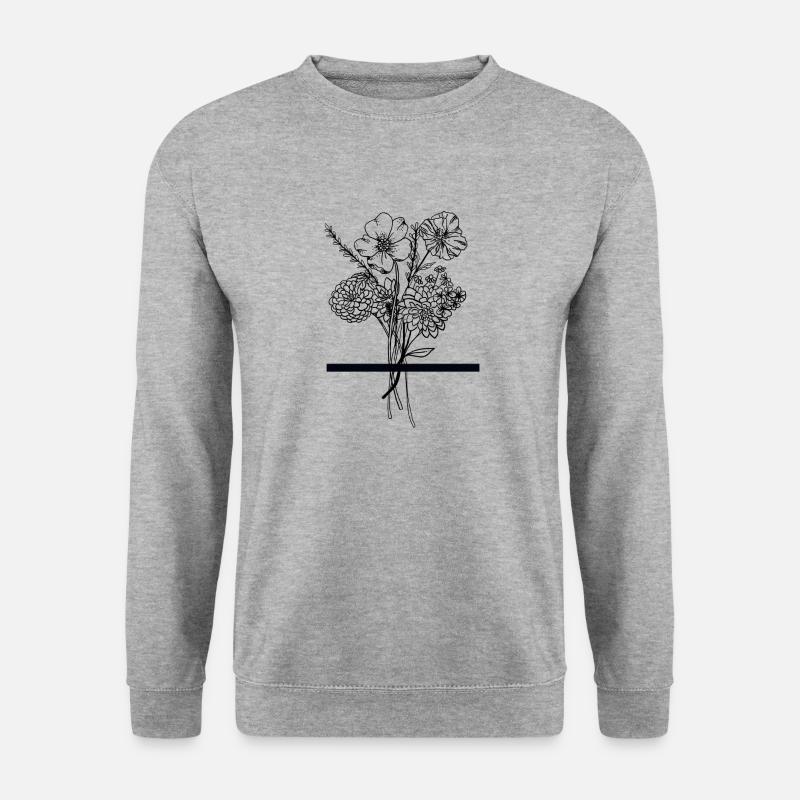 flowerpower - Unisex Pullover - Weißgrau meliert