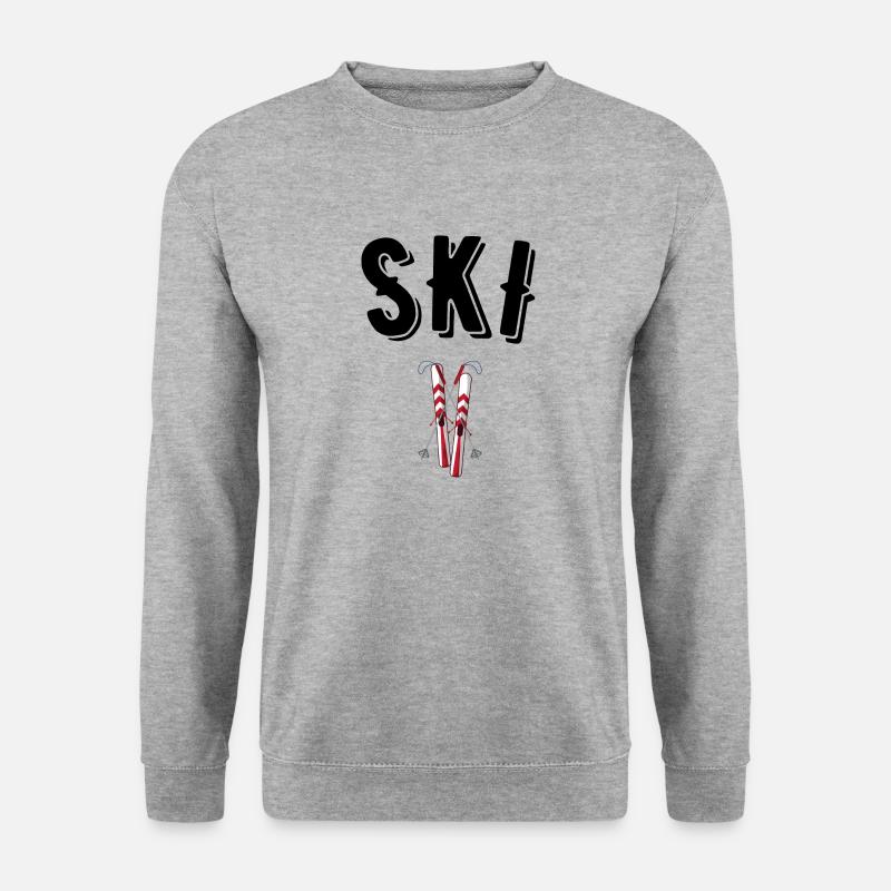 Ski - Unisex Pullover - Weißgrau meliert