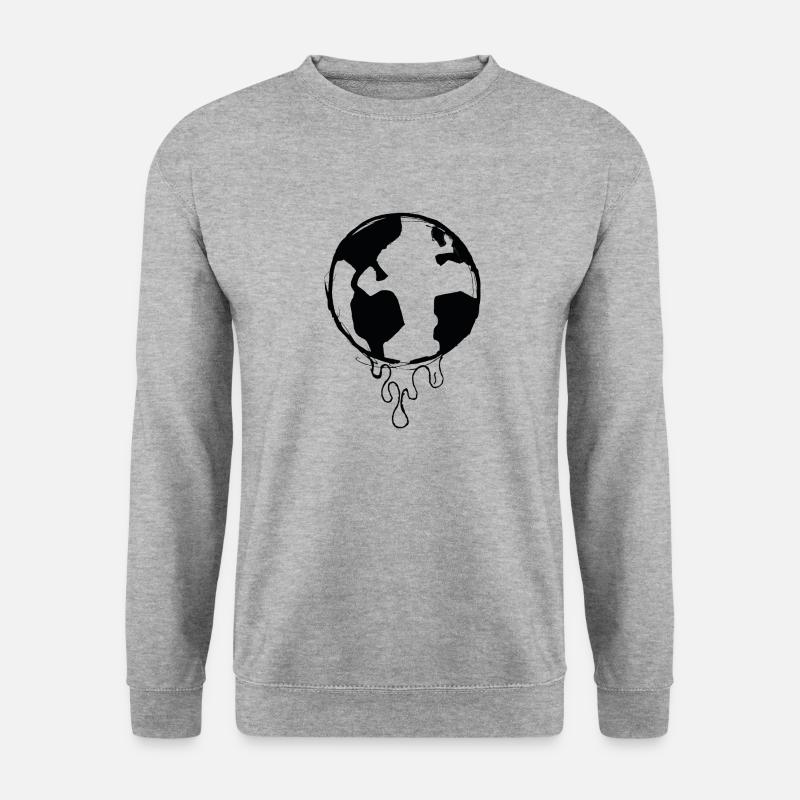 suedflair - sad earth - Unisex Pullover - Weißgrau meliert