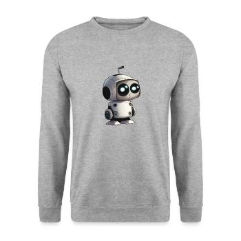 Cute robot cartoon pixar style - Unisex Sweatshirt - salt & pepper - Front - Alina (178cm) & Michal (187cm)