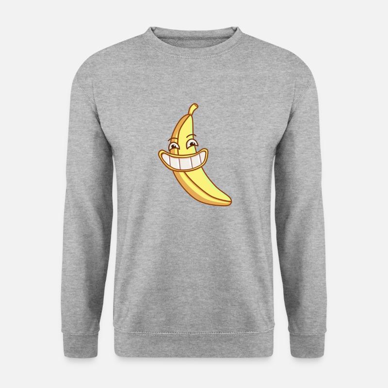 Funny Banane - Unisex Pullover - Weißgrau meliert