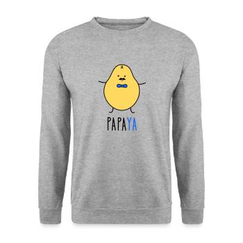 Dad as Papaya - Unisex Sweatshirt - salt & pepper - Front - Alina (178cm) & Michal (187cm)