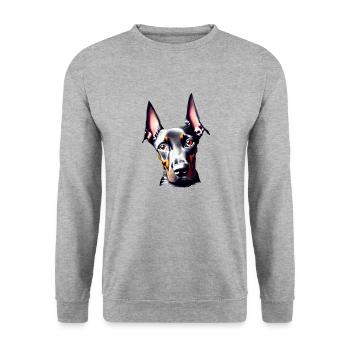 Doberman Doberman chiot Doberman chien dresseur - Sweat-shirt Unisexe - gris chiné - Devant - Alina (178cm) & Michal (187cm)