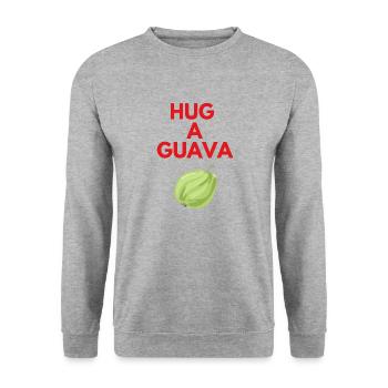 HUG A GUAVA - Unisex Sweatshirt - salt & pepper - Front - Alina (178cm) & Michal (187cm)